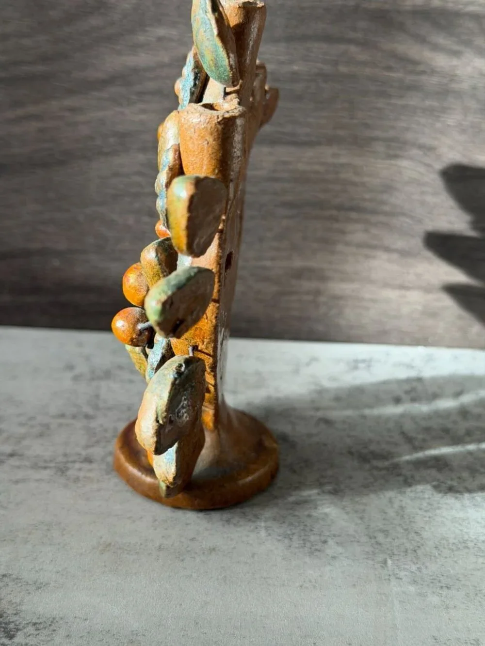 Vintage Mexican Tree of Life Candelabra Handmade Folk Art Terracotta Pottery 5